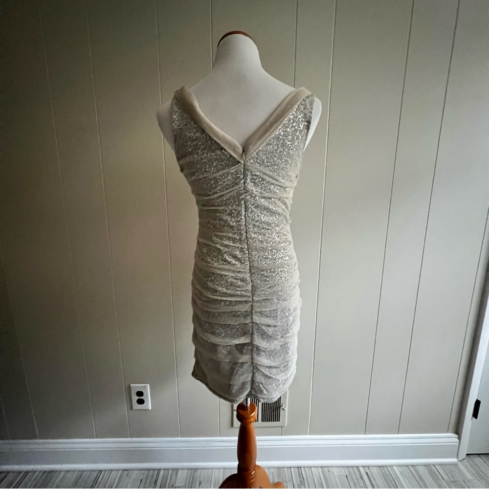 Express Silver Sequin Mesh Mini Dress – Size 6 - Picture 14 of 16